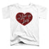 I LOVE LUCY/RED GLITTER 75 - S/S TODDLER TEE - WHITE