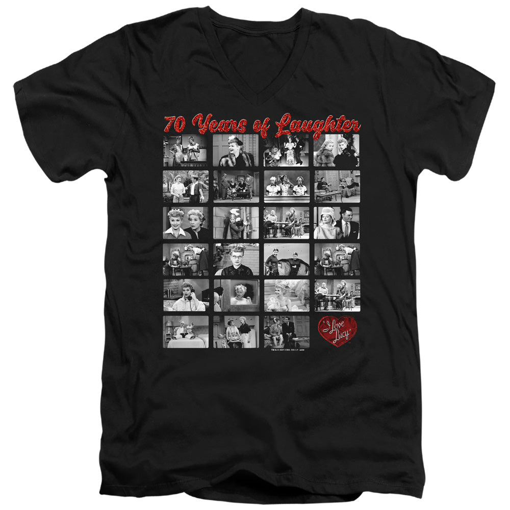 I LOVE LUCY/FILM STRIP - S/S ADULT V-NECK 30/1 - BLACK