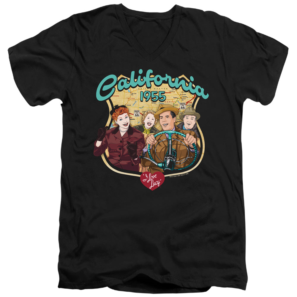I LOVE LUCY/ROAD TRIP - S/S ADULT V-NECK 30/1 - BLACK
