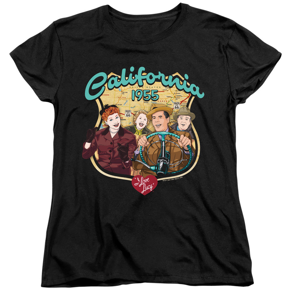 I LOVE LUCY/ROAD TRIP - S/S WOMENS TEE - BLACK