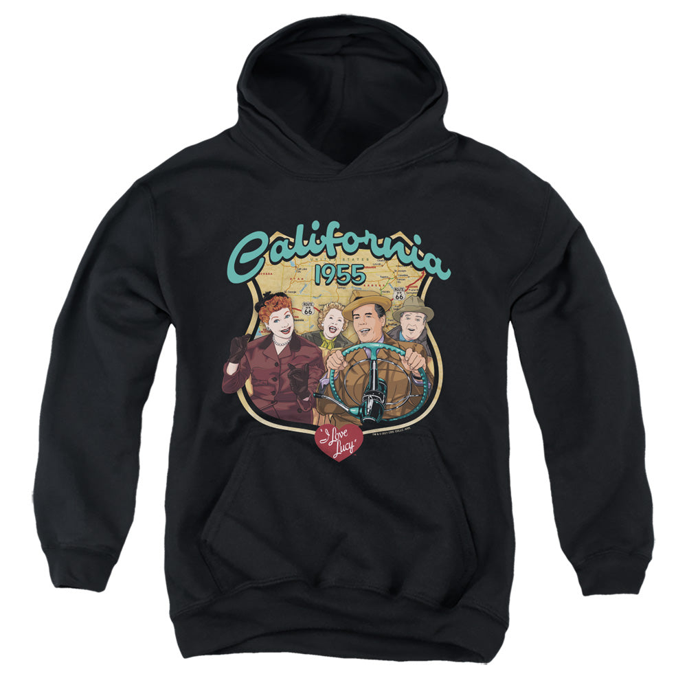 I LOVE LUCY/ROAD TRIP - YOUTH PULLOVER HOODIE - BLACK