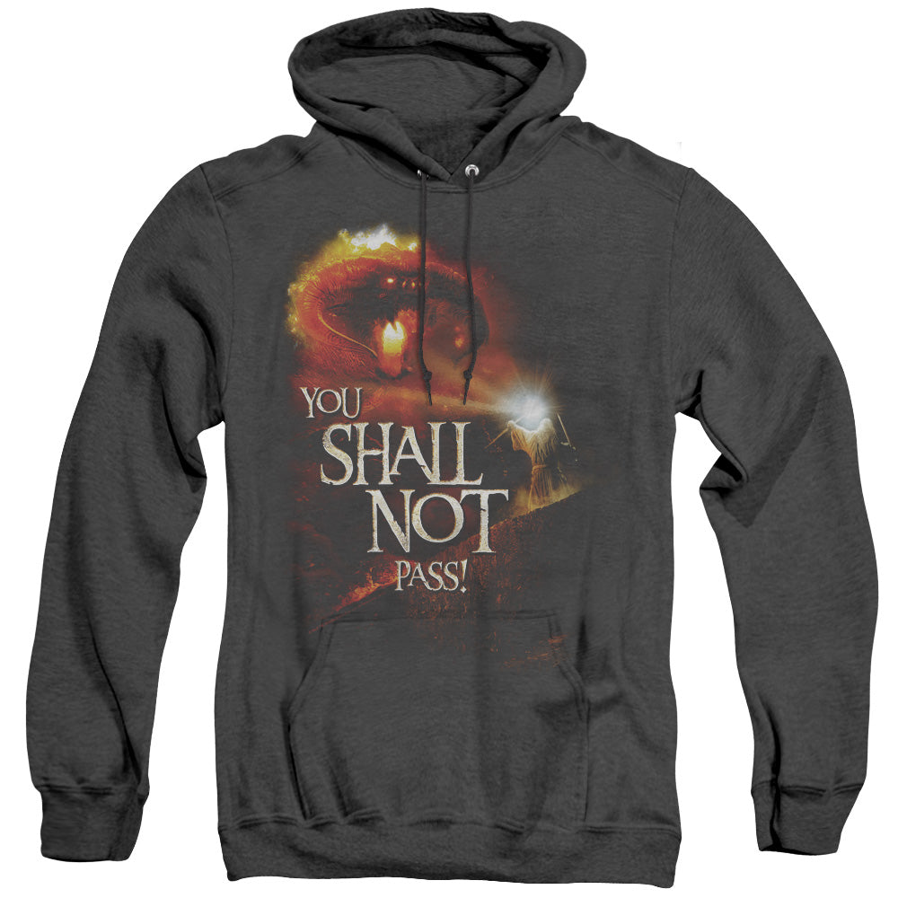 LOR/YOU SHALL NOT PASS - ADULT HEATHER HOODIE - BLACK