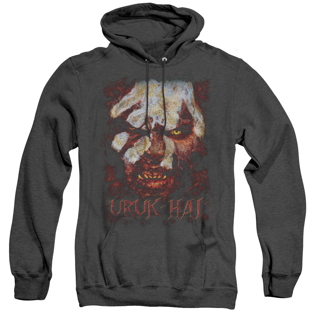 LOR/URUK HAI - ADULT HEATHER HOODIE - BLACK