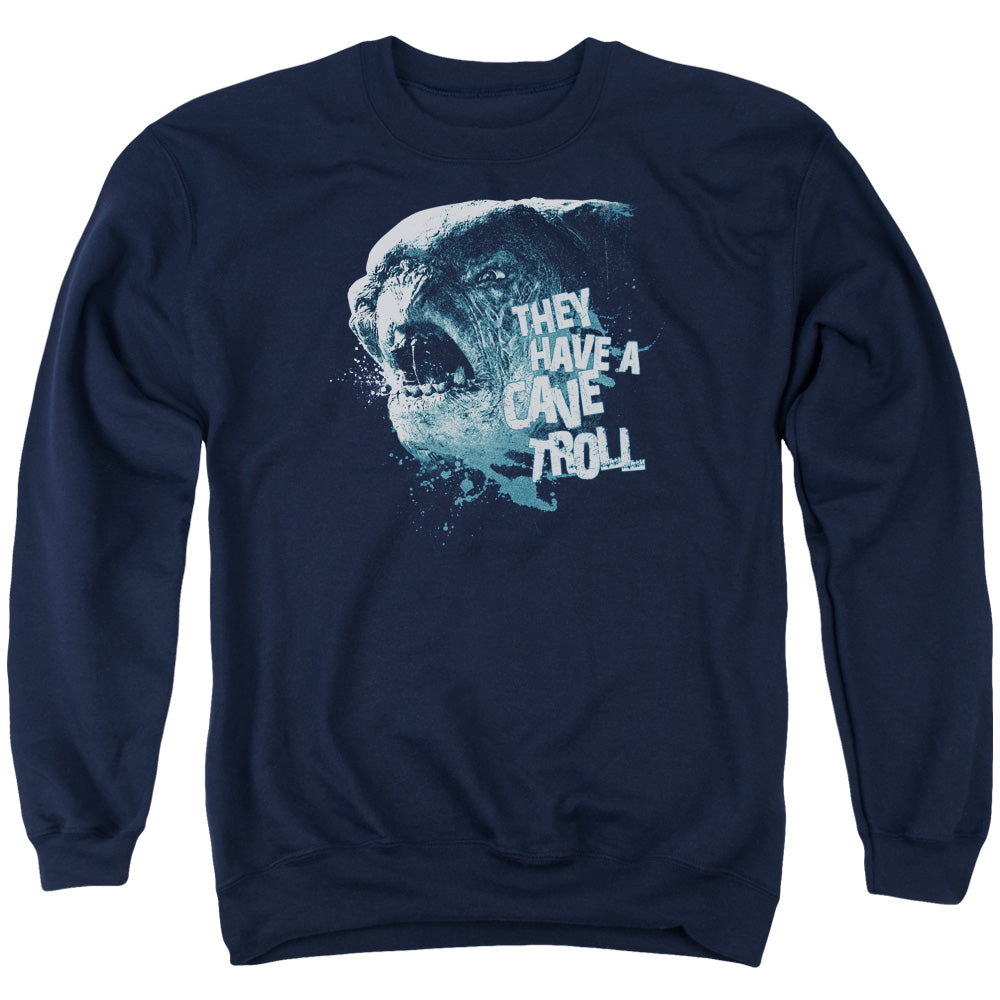 LOR/CAVE TROLL - ADULT CREWNECK SWEATSHIRT - NAVY