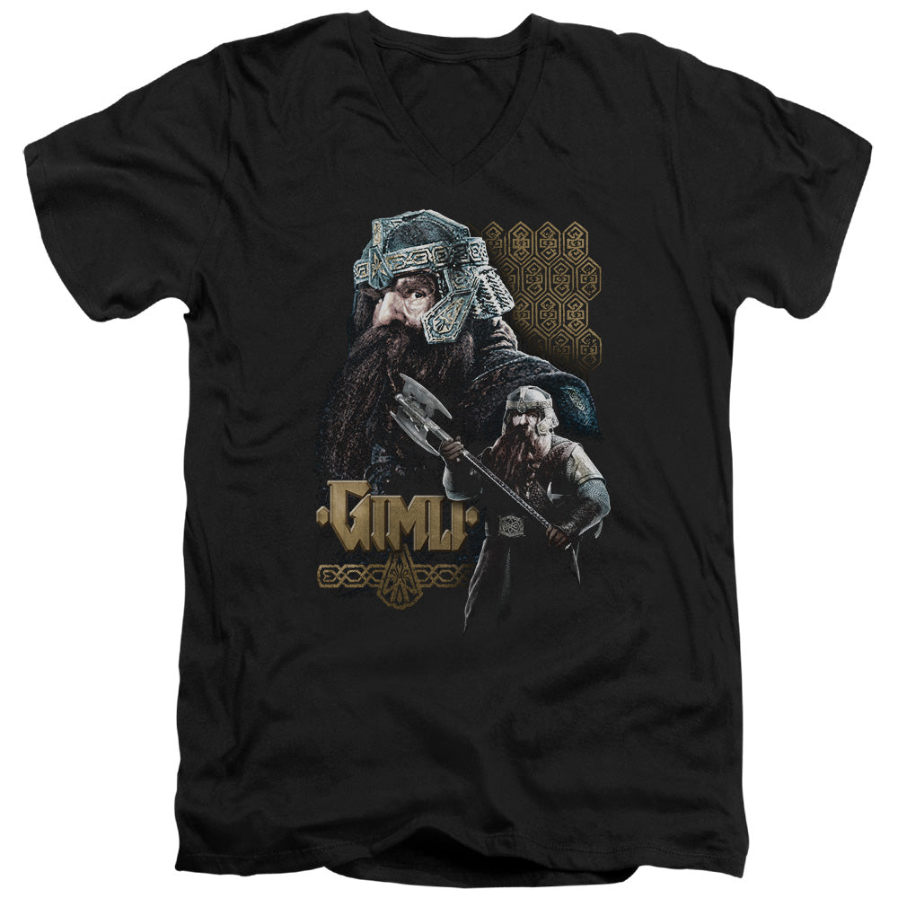 LOR/GIMLI - S/S ADULT V-NECK 30/1 - BLACK