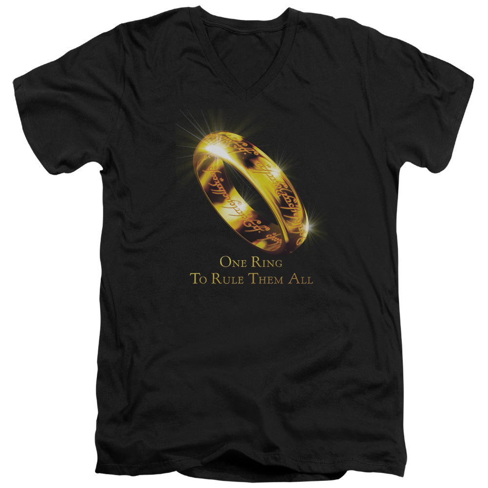 LOR/ONE RING - S/S ADULT V-NECK 30/1 - BLACK