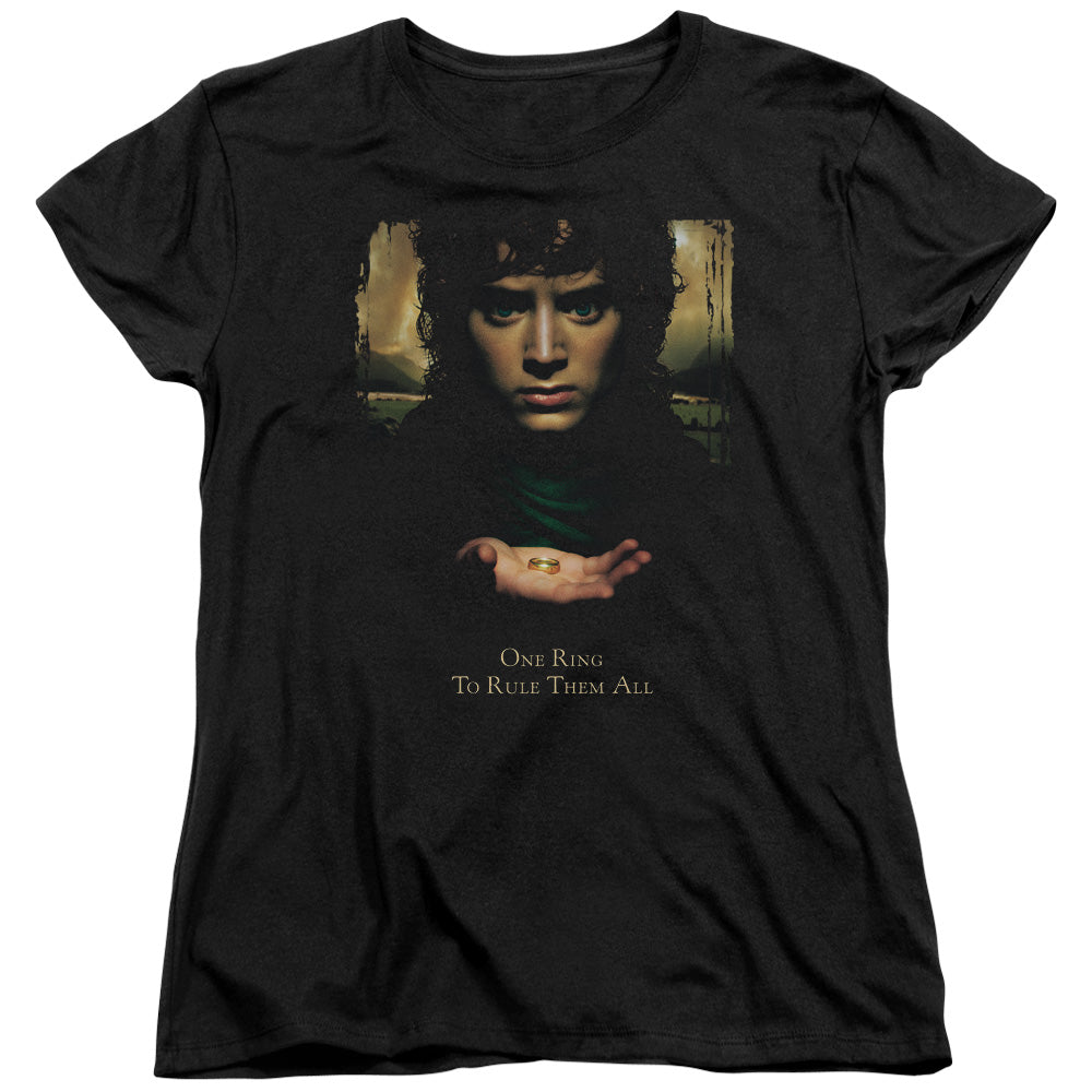 LOR/FRODO ONE RING - S/S WOMENS TEE - BLACK