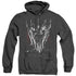 LOR/BIG SAURON HEAD - ADULT HEATHER HOODIE - BLACK