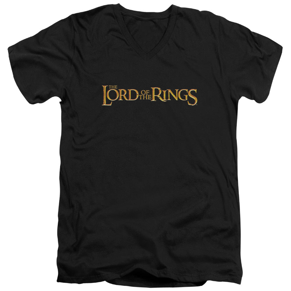 LOR/LOTR LOGO - S/S ADULT V-NECK 30/1 - BLACK
