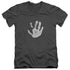 LOR/WHITE HAND - S/S ADULT V-NECK 30/1 - CHARCOAL