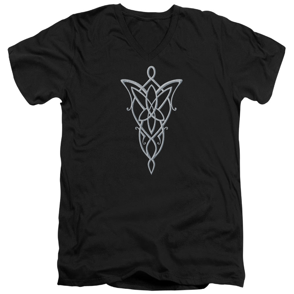 LORD OF THE RINGS/ARWEN NECKLACE - S/S ADULT V-NECK 30/1 - BLACK