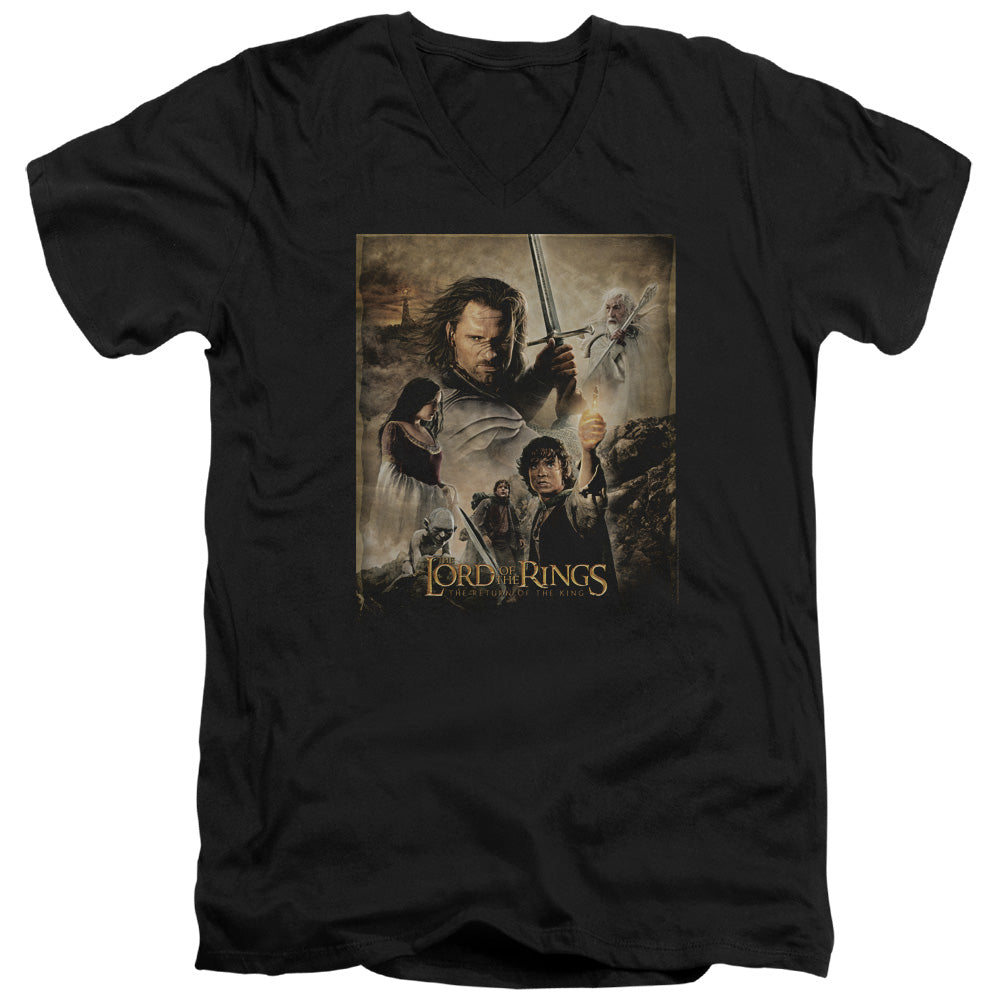 LOR/ROTK POSTER - S/S ADULT V-NECK 30/1 - BLACK