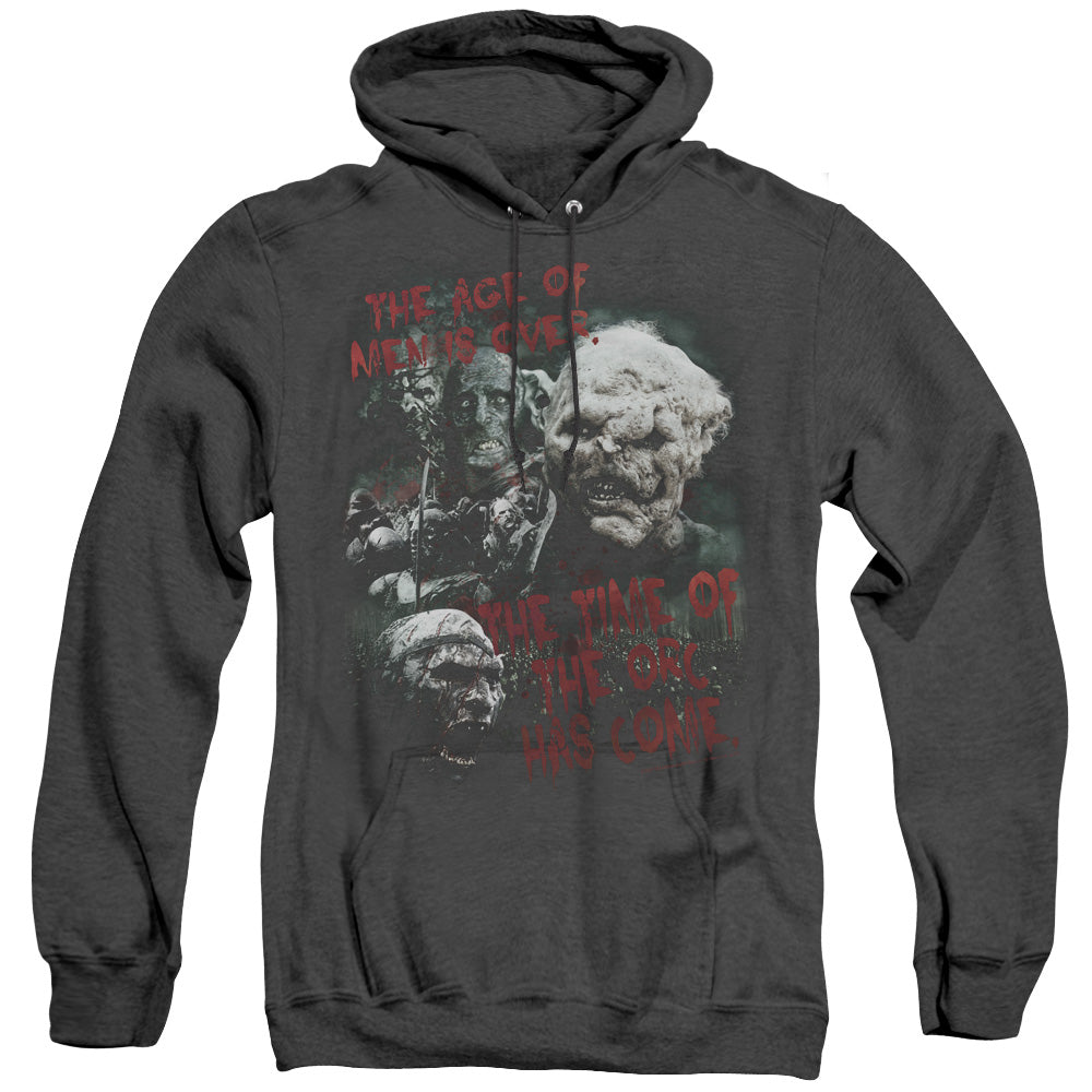LOR/TIME OF THE ORC - ADULT HEATHER HOODIE - BLACK