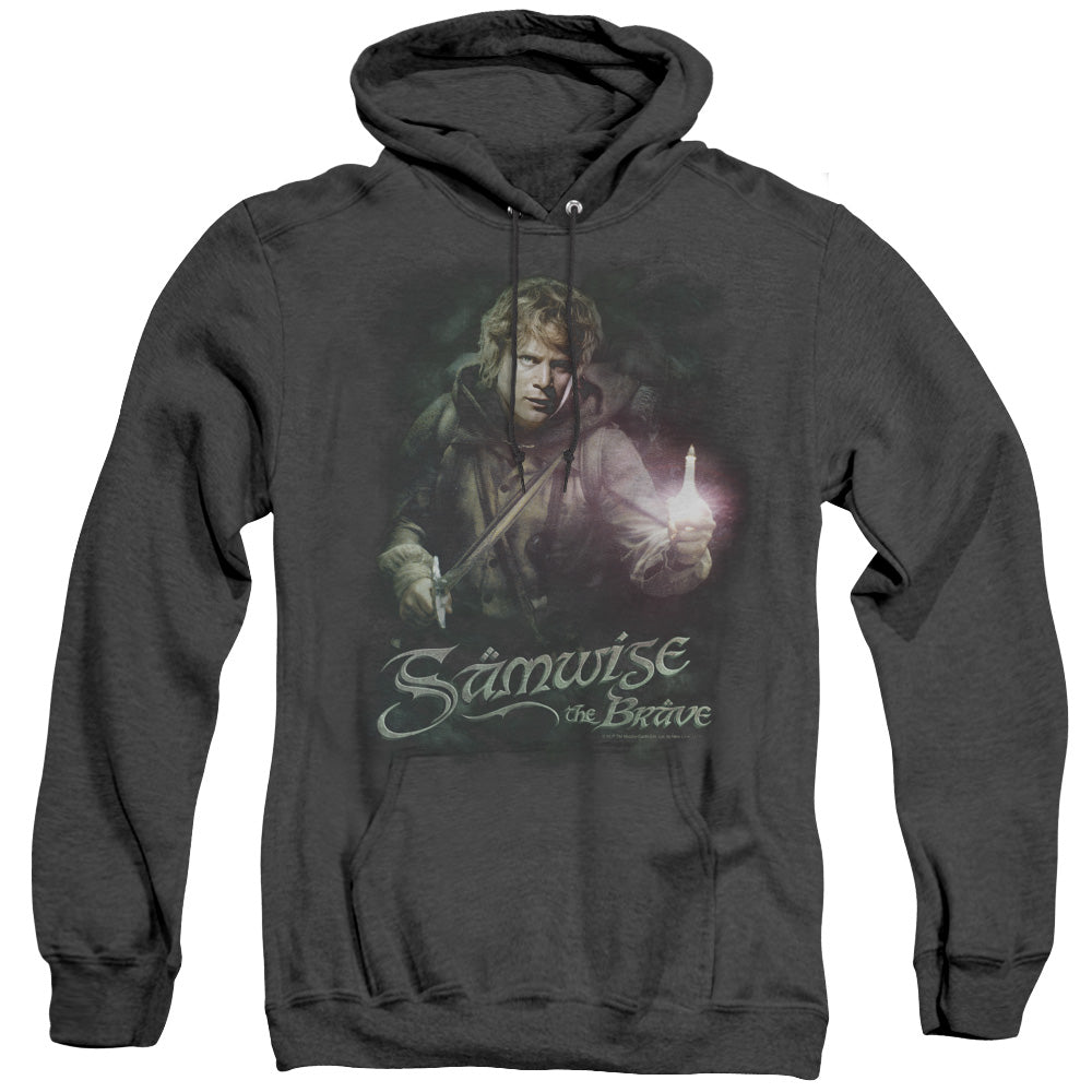 LOR/SAMWISE THE BRAVE - ADULT HEATHER HOODIE - BLACK