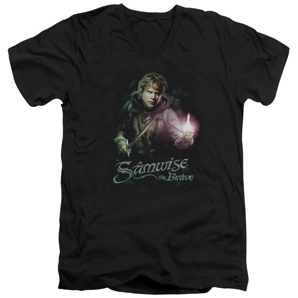 LOR/SAMWISE THE BRAVE - S/S ADULT V-NECK 30/1 - BLACK