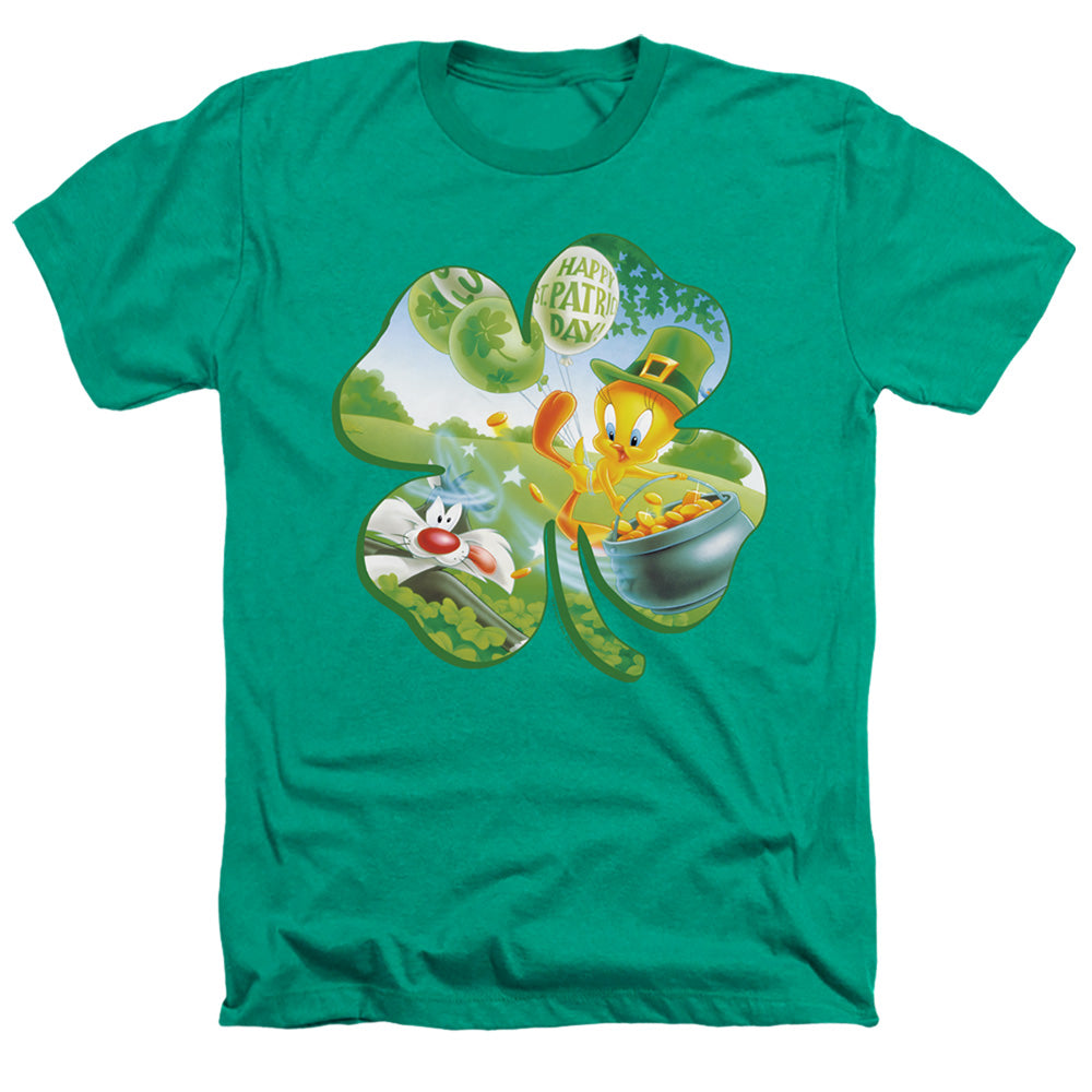 LOONEY TUNES/TWEETY SHAMROCK - ADULT HEATHER - KELLY GREEN