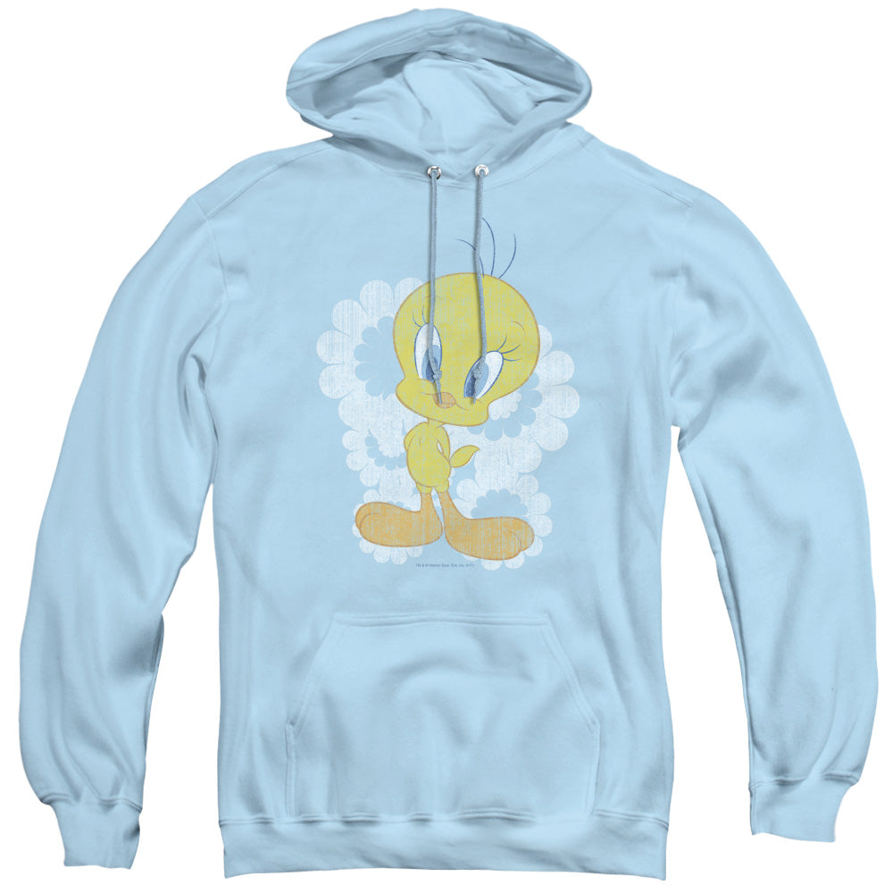 LOONEY TUNES/RETRO TWEETY - ADULT PULLOVER HOODIE - LIGHT BLUE