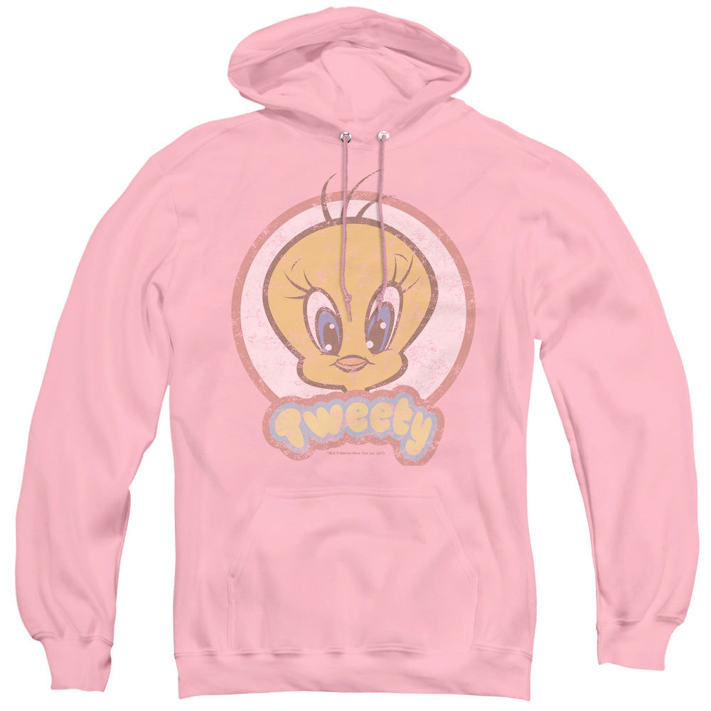 LOONEY TUNES/RETRO TWEETY - ADULT PULLOVER HOODIE - PINK