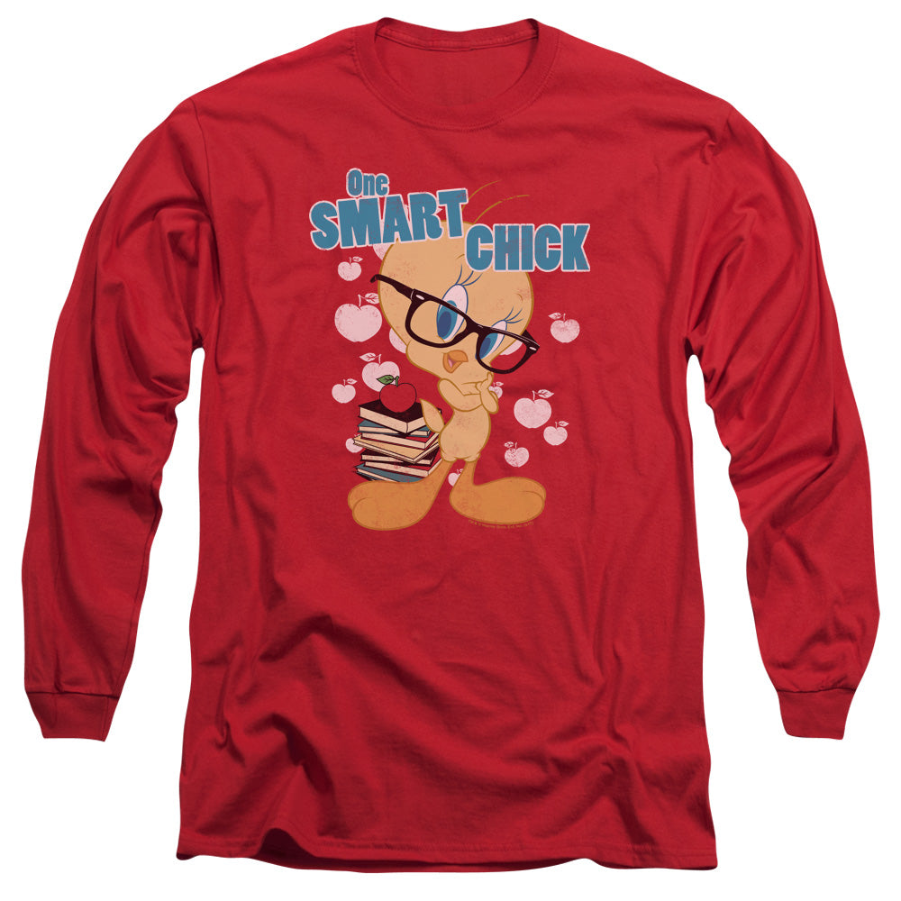 LOONEY TUNES/ONE SMART CHICK - L/S ADULT 18/1 - RED
