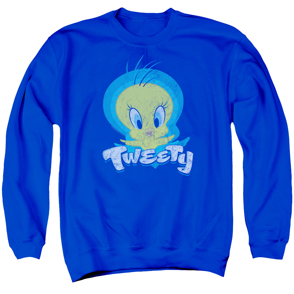 LOONEY TUNES/TWEETY SWIRL - ADULT CREWNECK SWEATSHIRT - ROYAL BLUE