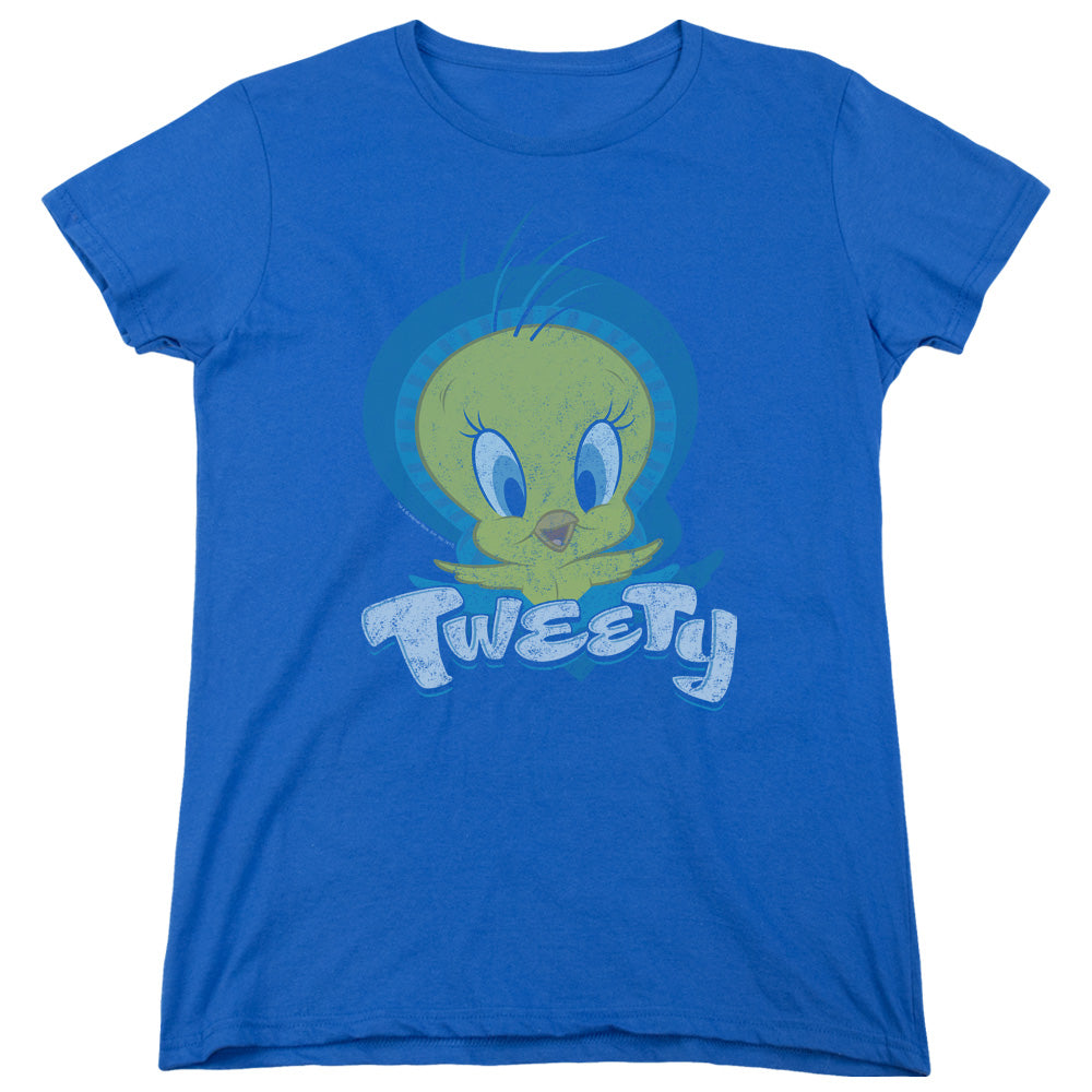 LOONEY TUNES/TWEETY SWIRL - S/S WOMENS TEE - ROYAL BLUE