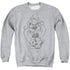 LOONEY TUNES/FADED TAZ - ADULT CREWNECK SWEATSHIRT - ATHLETIC HEATHER