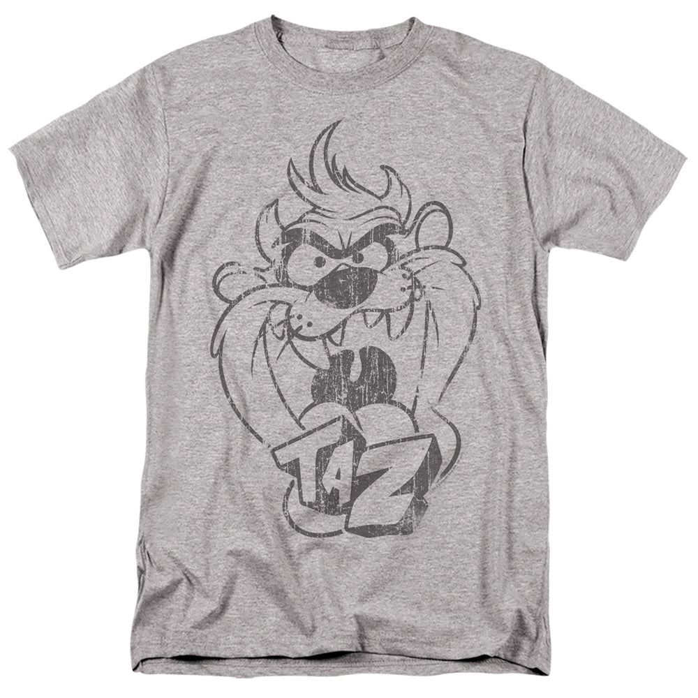 LOONEY TUNES/FADED TAZ - S/S ADULT 18/1 - ATHLETIC HEATHER