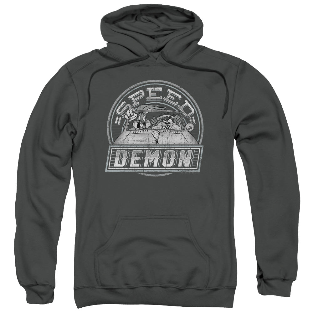 LOONEY TUNES/SPEED DEMON - ADULT PULLOVER HOODIE - CHARCOAL