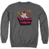 LOONEY TUNES/TAZ TERROR - ADULT CREWNECK SWEATSHIRT - CHARCOAL