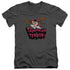 LOONEY TUNES/TAZ TERROR - S/S ADULT V-NECK 30/1 - CHARCOAL