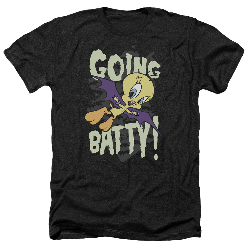 LOONEY TUNES/GOING BATTY - ADULT HEATHER - BLACK