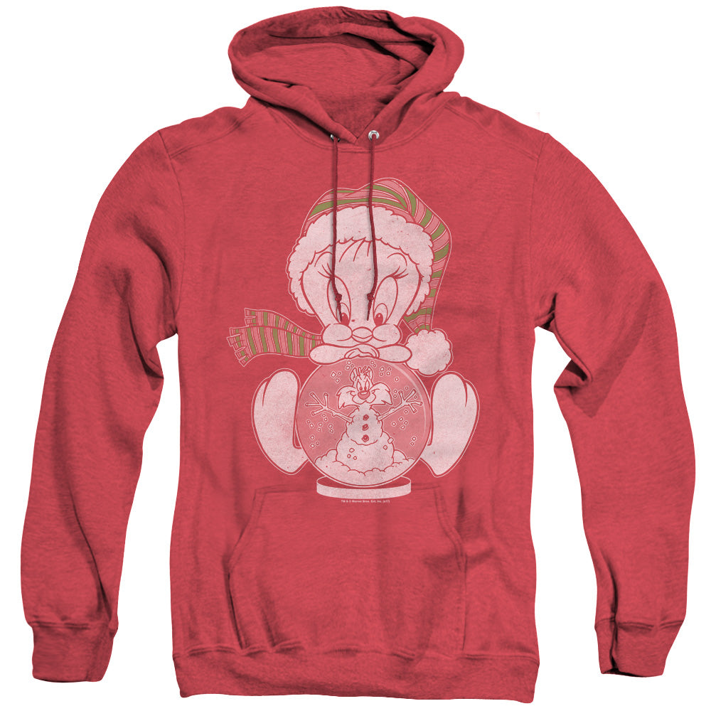 LOONEY TUNES/TWEEY GLOBE - ADULT HEATHER HOODIE - RED