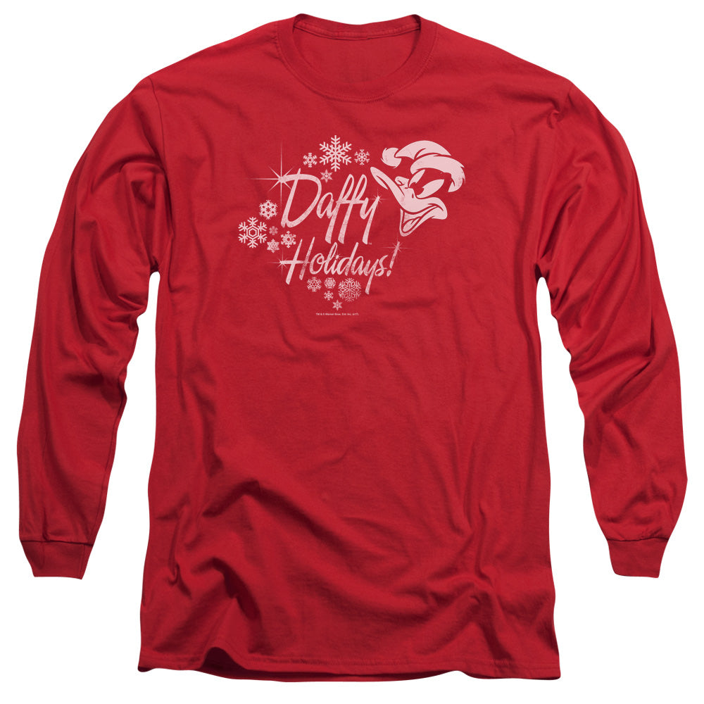 LOONEY TUNES/DAFFY HOLIDAYS - L/S ADULT 18/1 - RED
