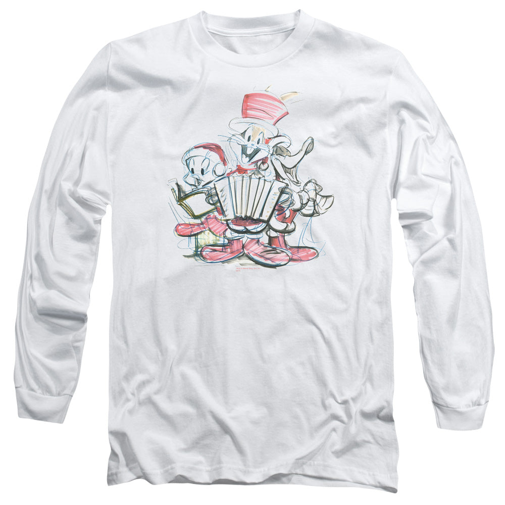 LOONEY TUNES/HOLIDAY SKETCH - L/S ADULT 18/1 - WHITE