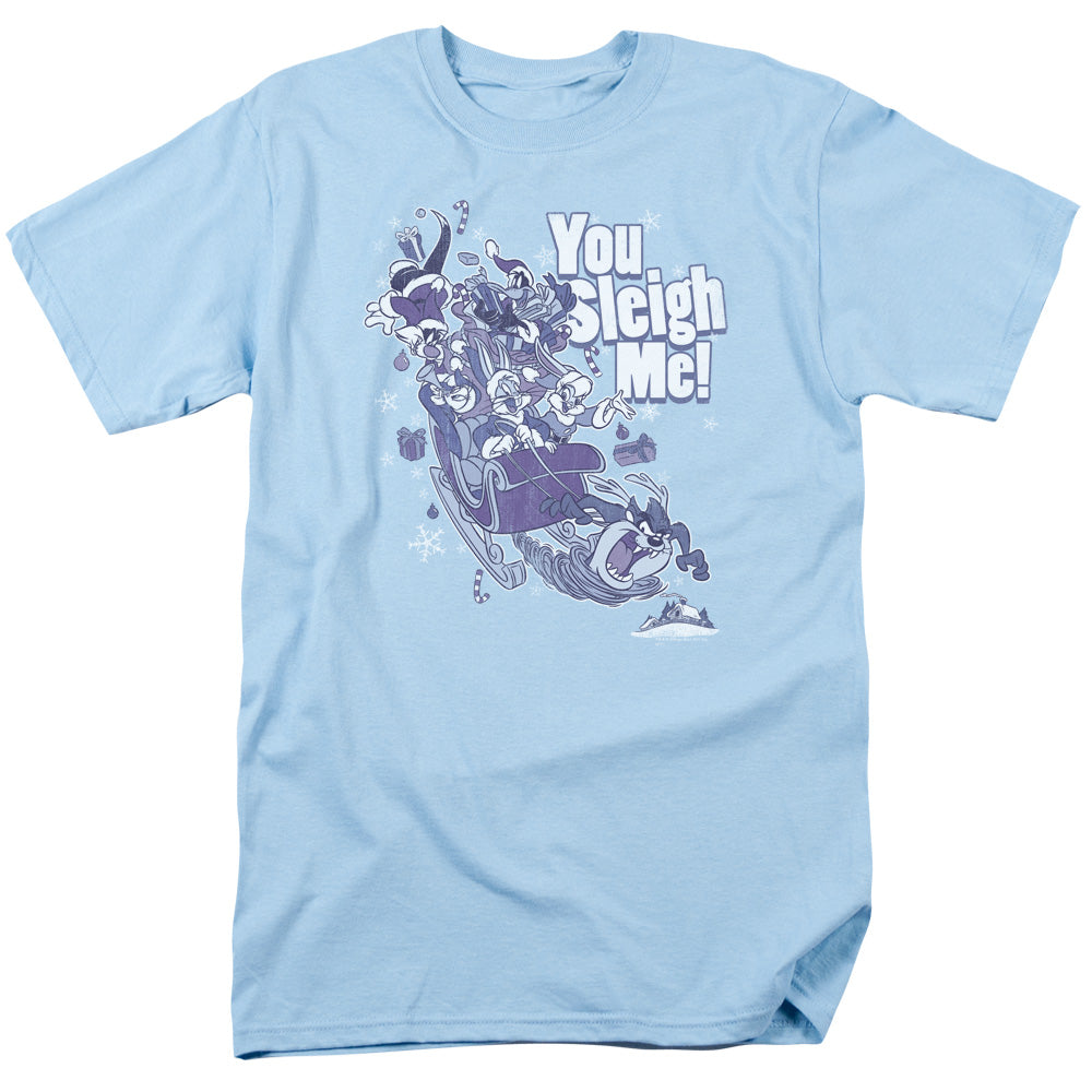 LOONEY TUNES/YOU SLEIGH ME - S/S ADULT 18/1 - LIGHT BLUE