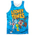 LOONEY TUNES/COLLAGE OF CHARACTERS (FRONT/BACK PRINT) - ADULT POLY TANK TOP - MULTI