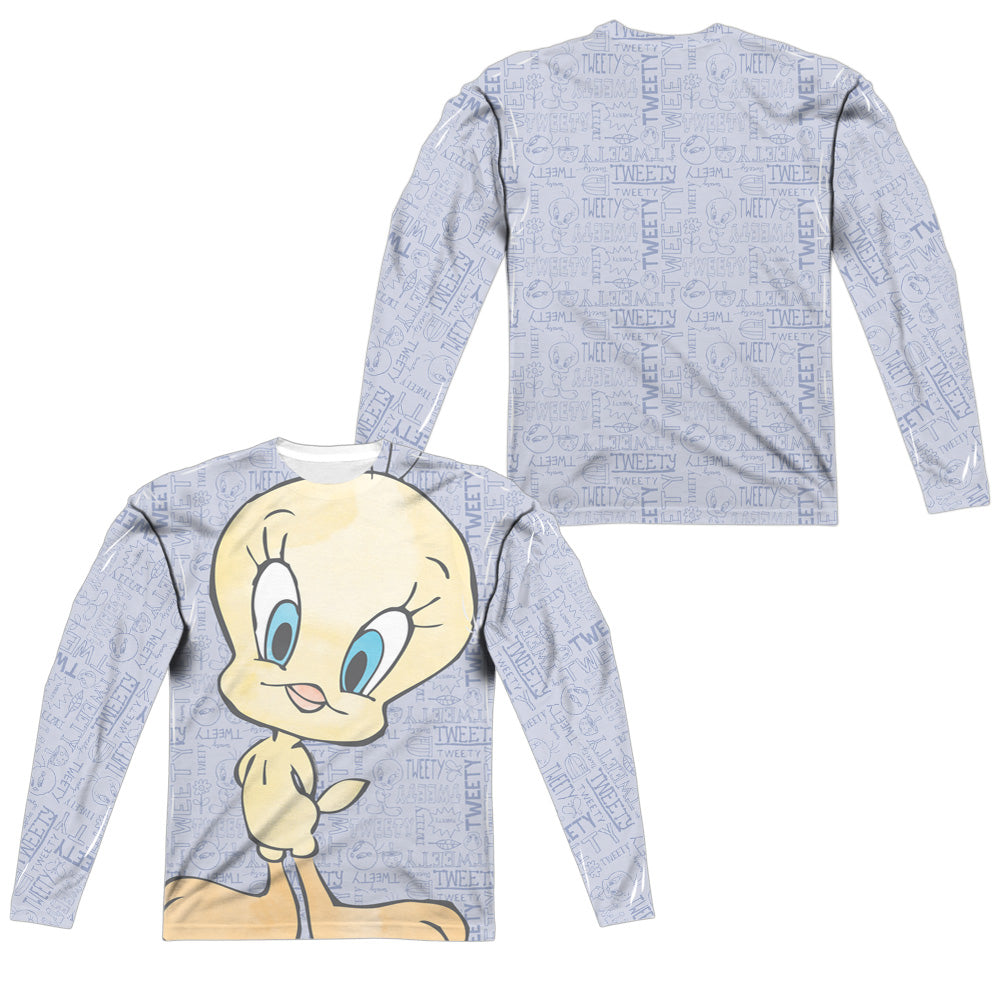 LOONEY TUNES/TWEETY GIRL (FRONT/BACK PRINT) - L/S ADULT POLY CREW  - MULTI