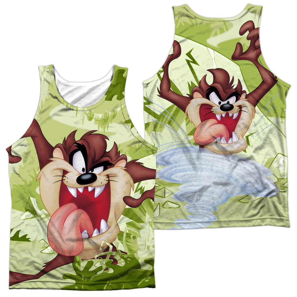 LOONEY TUNES/TAZ (FRONT/BACK PRINT) - ADULT POLY TANK TOP - MULTI