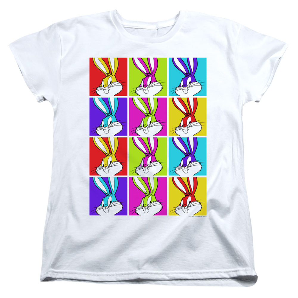 LOONEY TUNES/BUGS TILES - S/S WOMENS TEE - WHITE