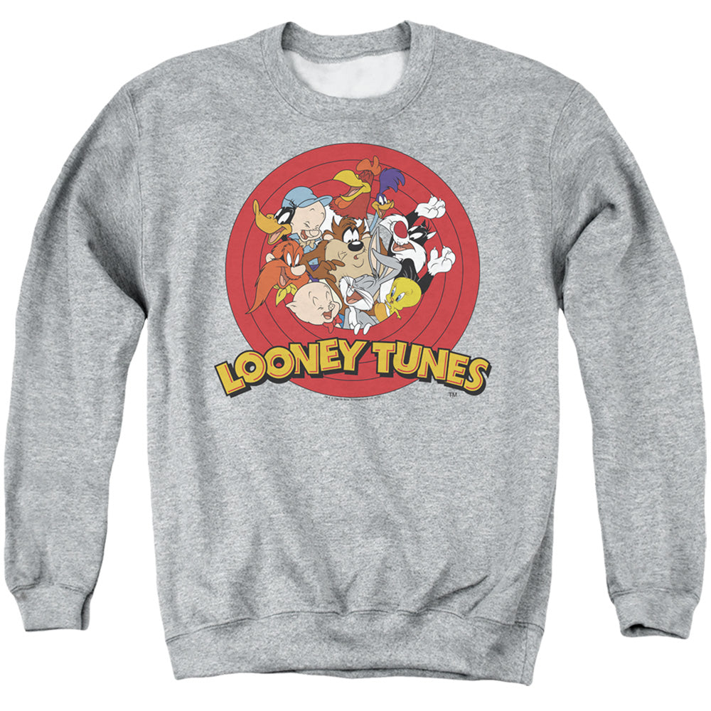 LOONEY TUNES/GROUP - ADULT CREWNECK SWEATSHIRT - ATHLETIC HEATHER