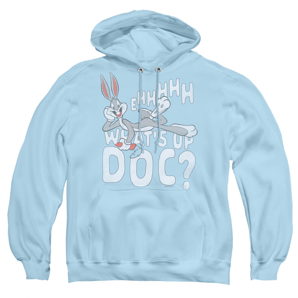 LOONEY TUNES/WHATS UP - ADULT PULLOVER HOODIE - LIGHT BLUE