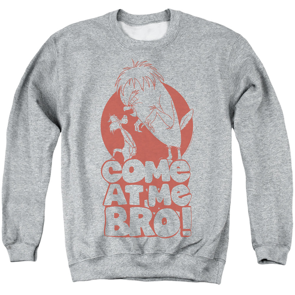LOONEY TUNES/COME AT ME - ADULT CREWNECK SWEATSHIRT - ATHLETIC HEATHER