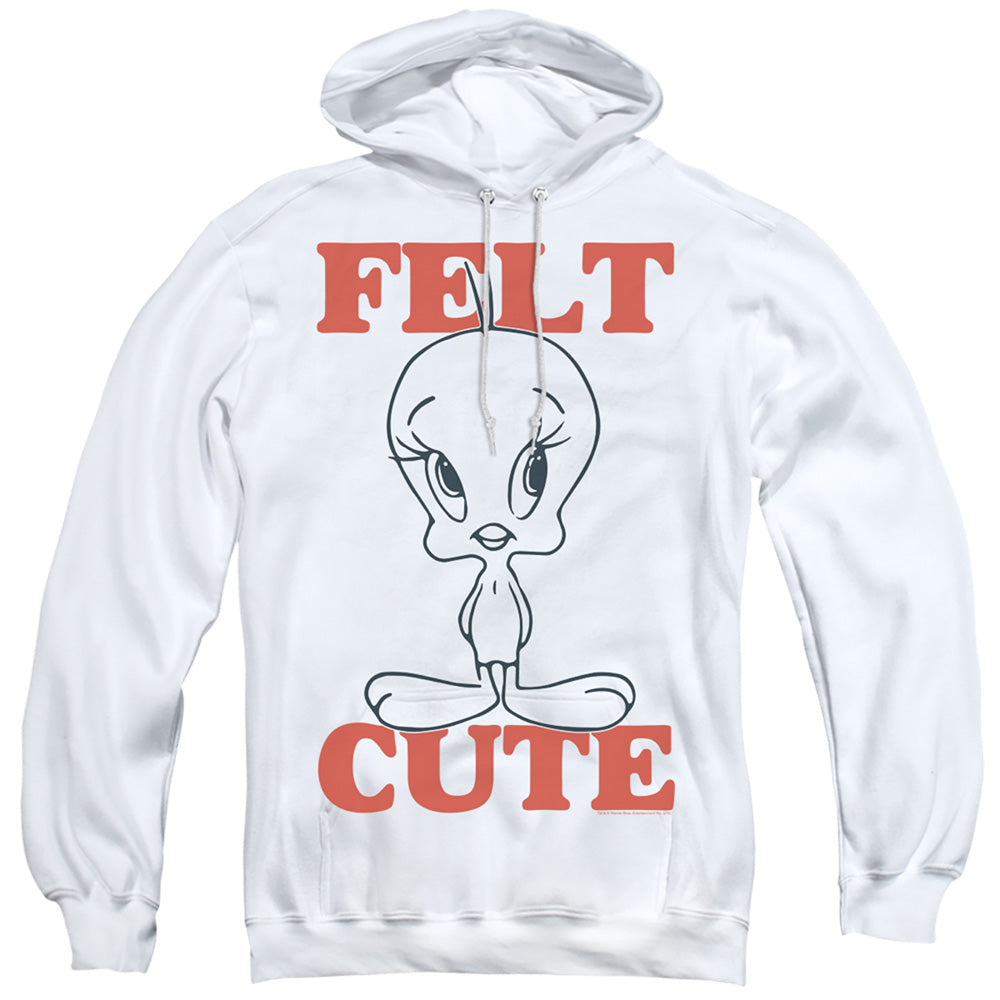 LOONEY TUNES/FELT CUTE - ADULT PULLOVER HOODIE - WHITE