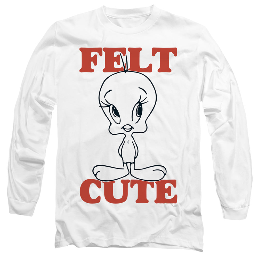 LOONEY TUNES/FELT CUTE - L/S ADULT 18/1 - WHITE