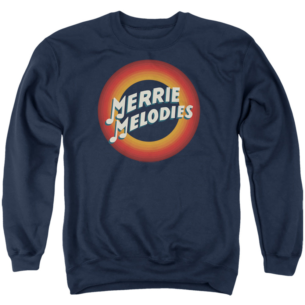 LOONEY TUNES/MERRIE LOGO - ADULT CREWNECK SWEATSHIRT - NAVY