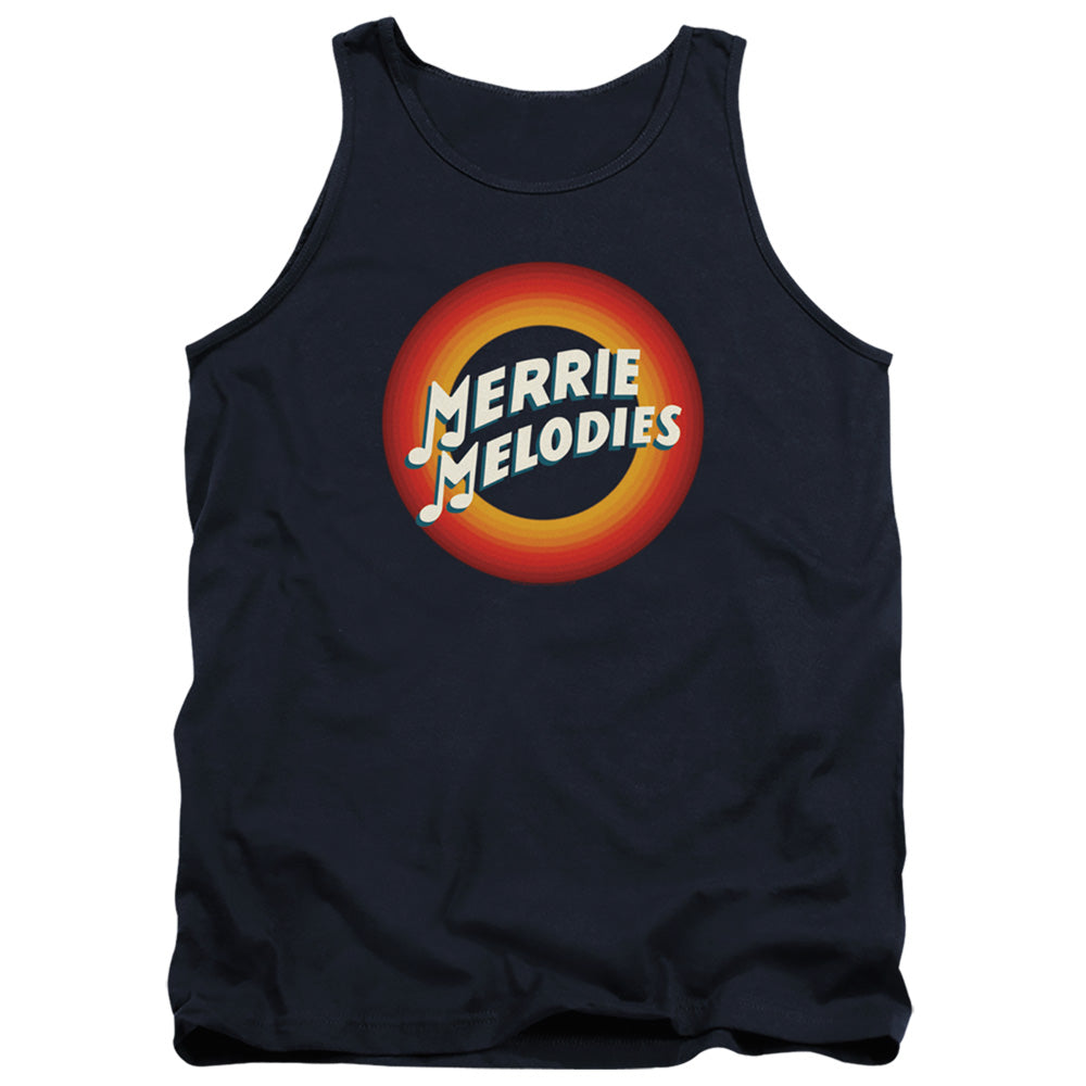 LOONEY TUNES/MERRIE LOGO - ADULT TANK - NAVY