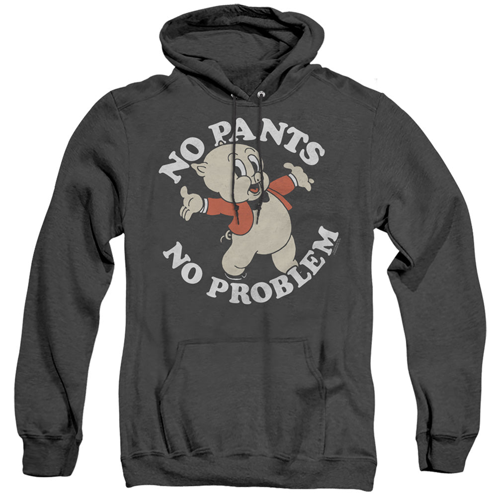 LOONEY TUNES/NO PANTS - ADULT HEATHER HOODIE - BLACK