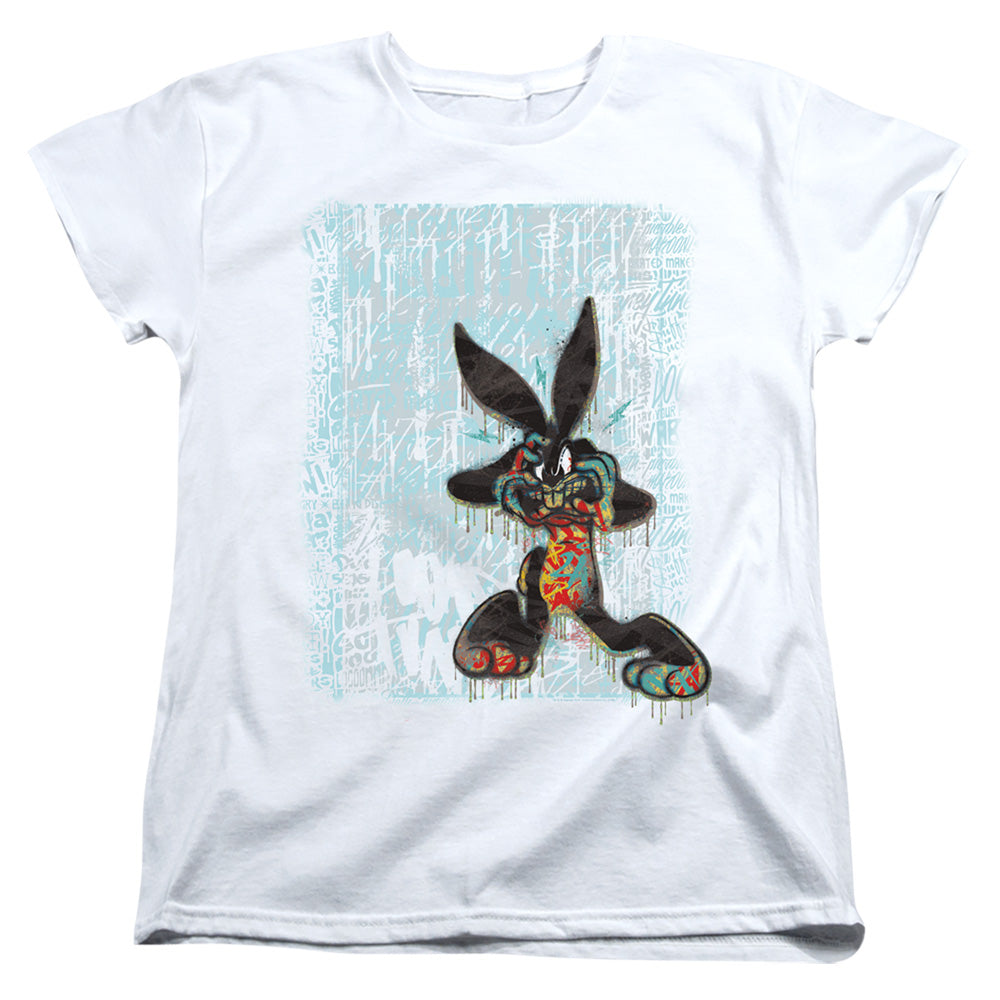 LOONEY TUNES/GRAFFITI RABBIT - S/S WOMENS TEE - WHITE