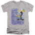 LOONEY TUNES/GRAFFITI DUCK - S/S ADULT V-NECK 30/1 - ATHLETIC HEATHER
