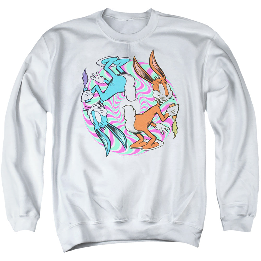 LOONEY TUNES/WACKY WABBIT - ADULT CREWNECK SWEATSHIRT - WHITE